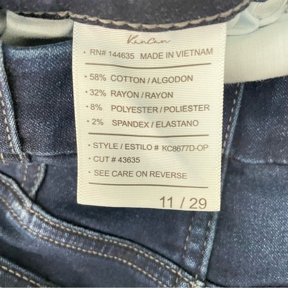 Kancan Button Fly Jeans Womens 29 Blue Denim Skinny Ankle Dark Wash High Rise - Picture 6 of 7